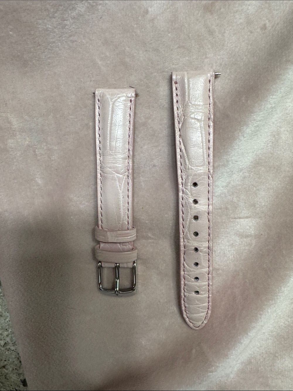 Michele Pink Leather Watch Strap - Replacement Band for women